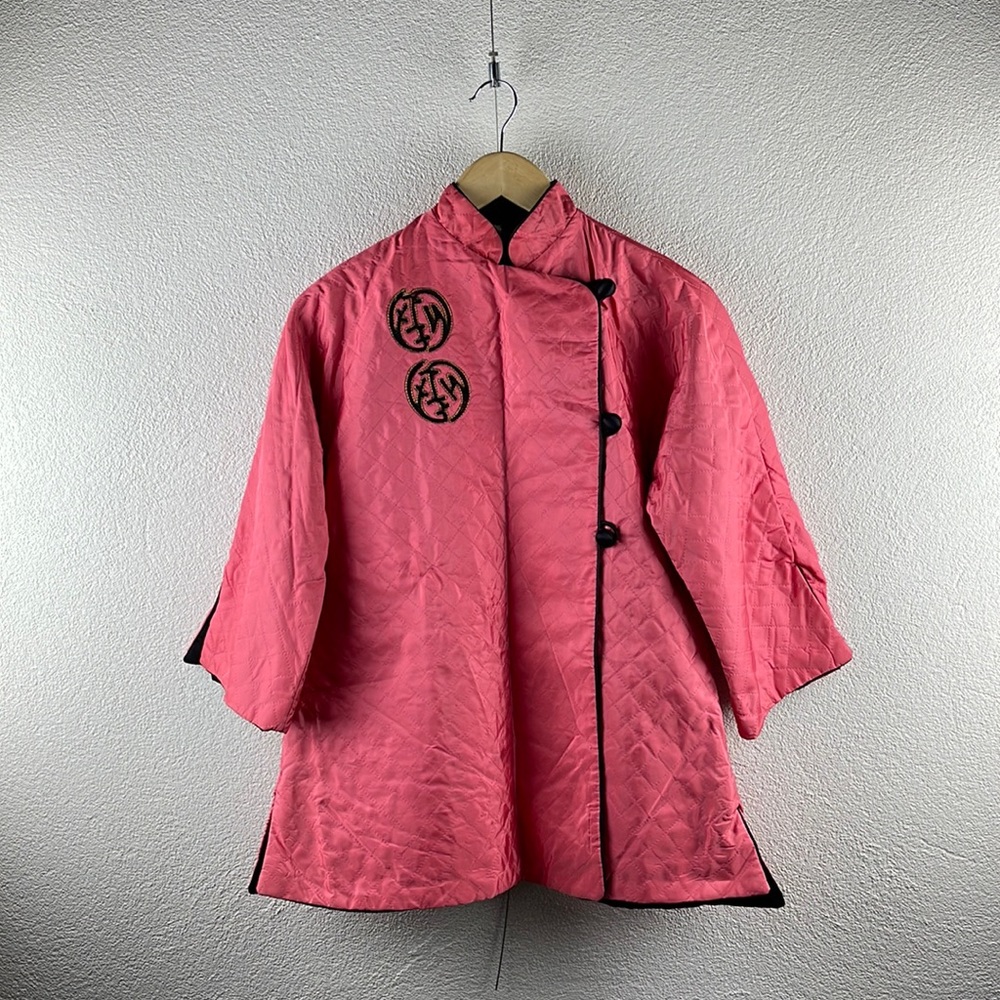 Vintage l 50s M Betty Louise Creation Oriental Inspired Quilted Kimono Jacket